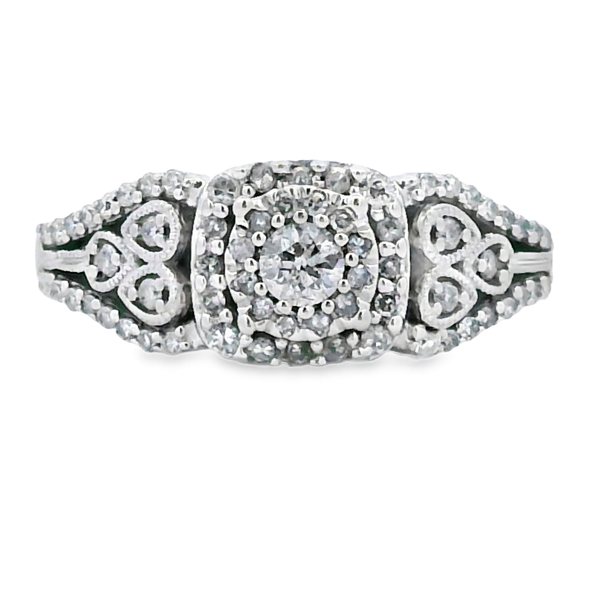 Genuine .50ct Diamond Ring 10KT White Gold Bids.com