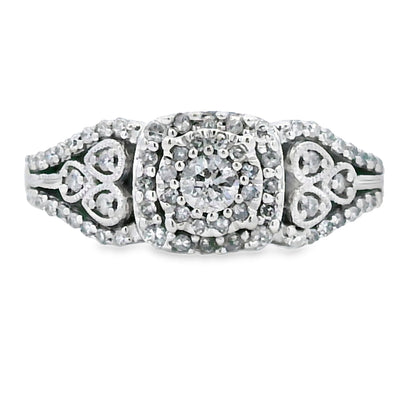 Genuine .50ct Diamond Ring 10KT White Gold Bids.com