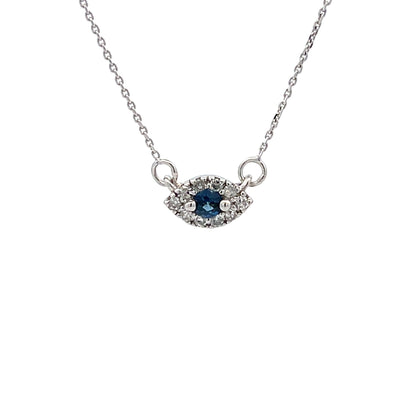 .14ct Sapphire Diamond Fashion Pendants 14KT White Gold Bids.com