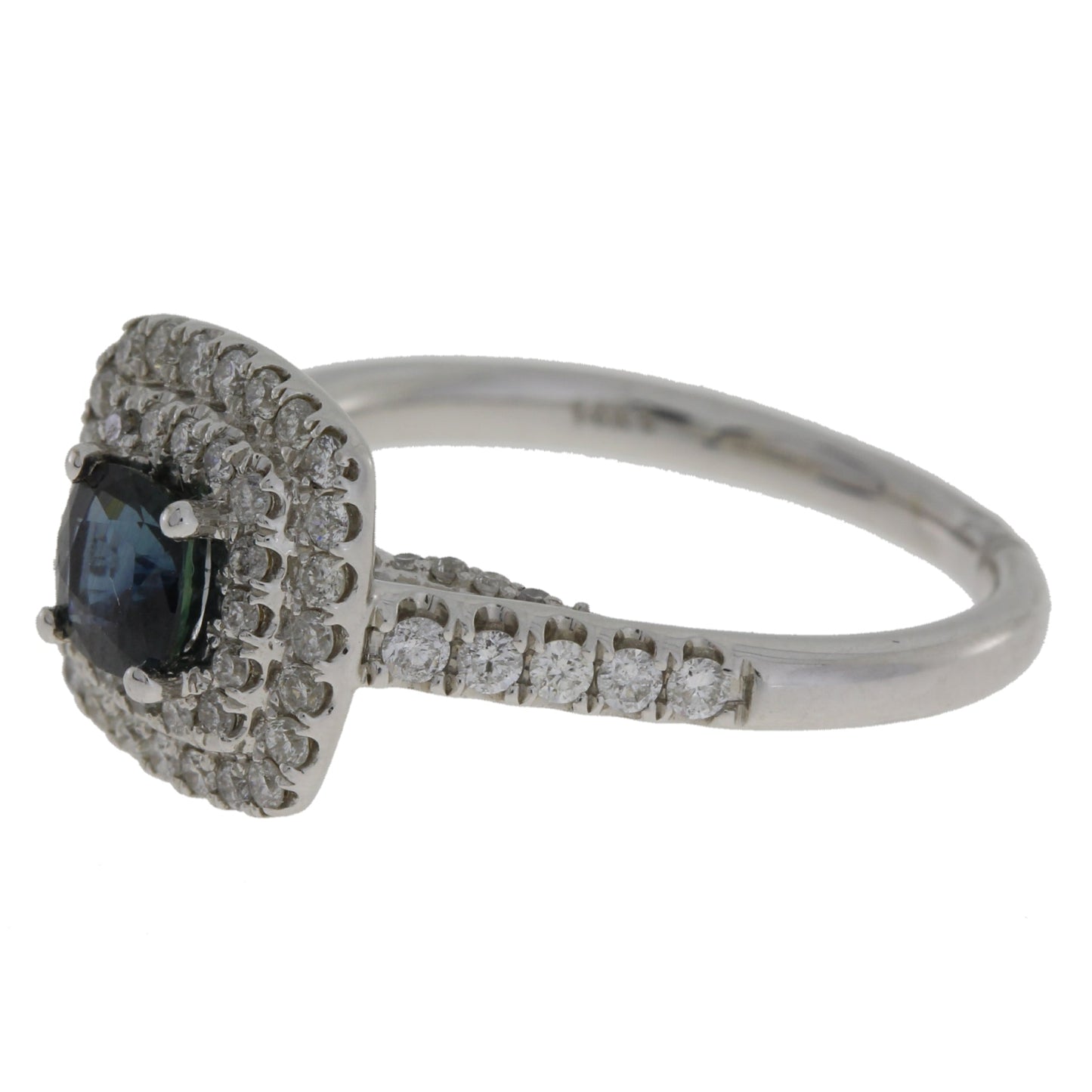Natural 1.22ct Sapphire Diamond Ring 14KT White Gold Bids.com