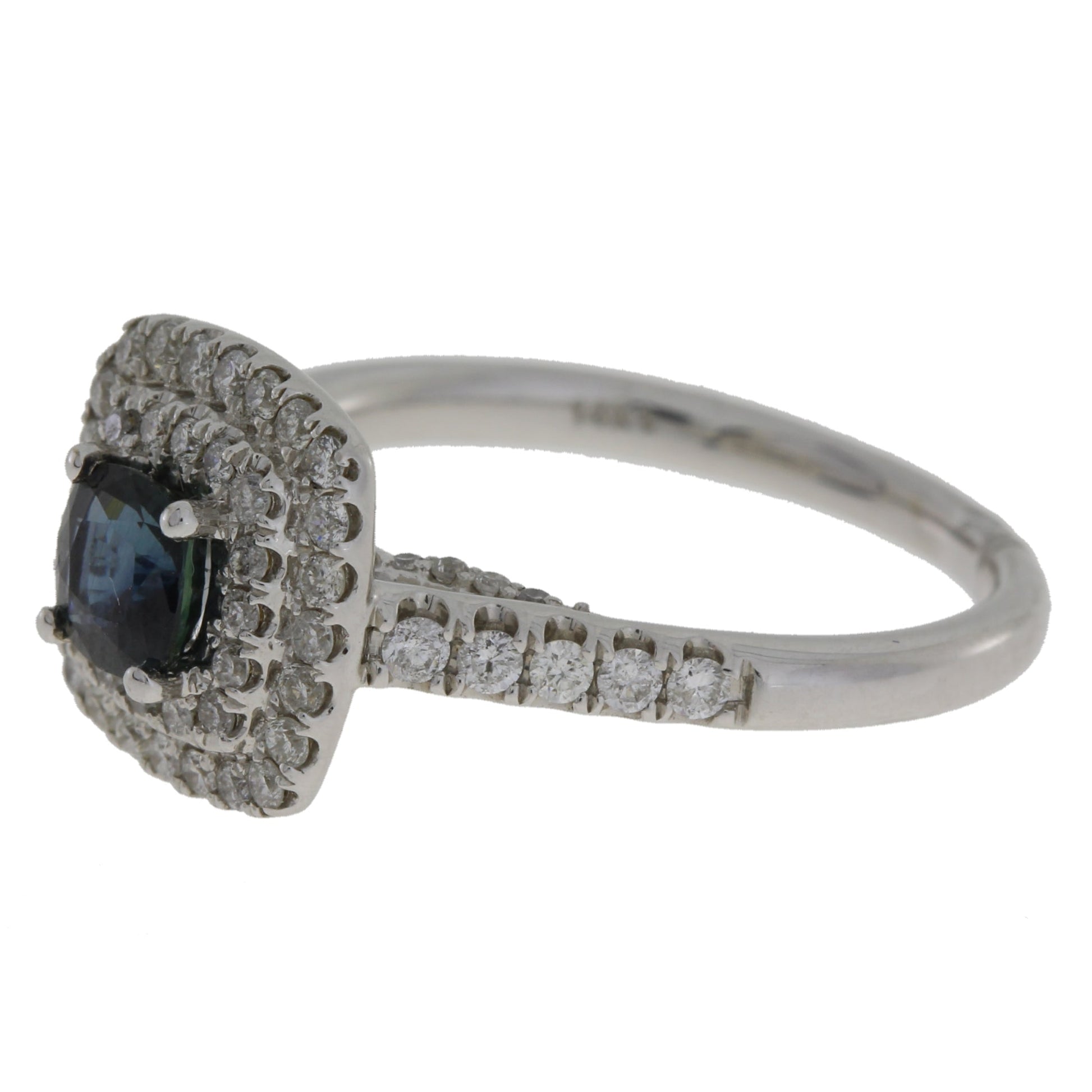 Natural 1.22ct Sapphire Diamond Ring 14KT White Gold Bids.com