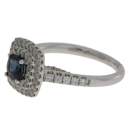 Natural 1.22ct Sapphire Diamond Ring 14KT White Gold Bids.com