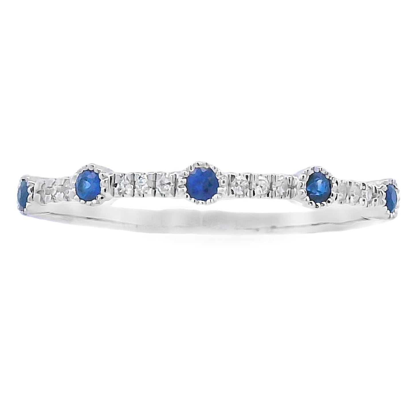 Sapphire Diamond stackable band set 14KT White Gold Bids.com