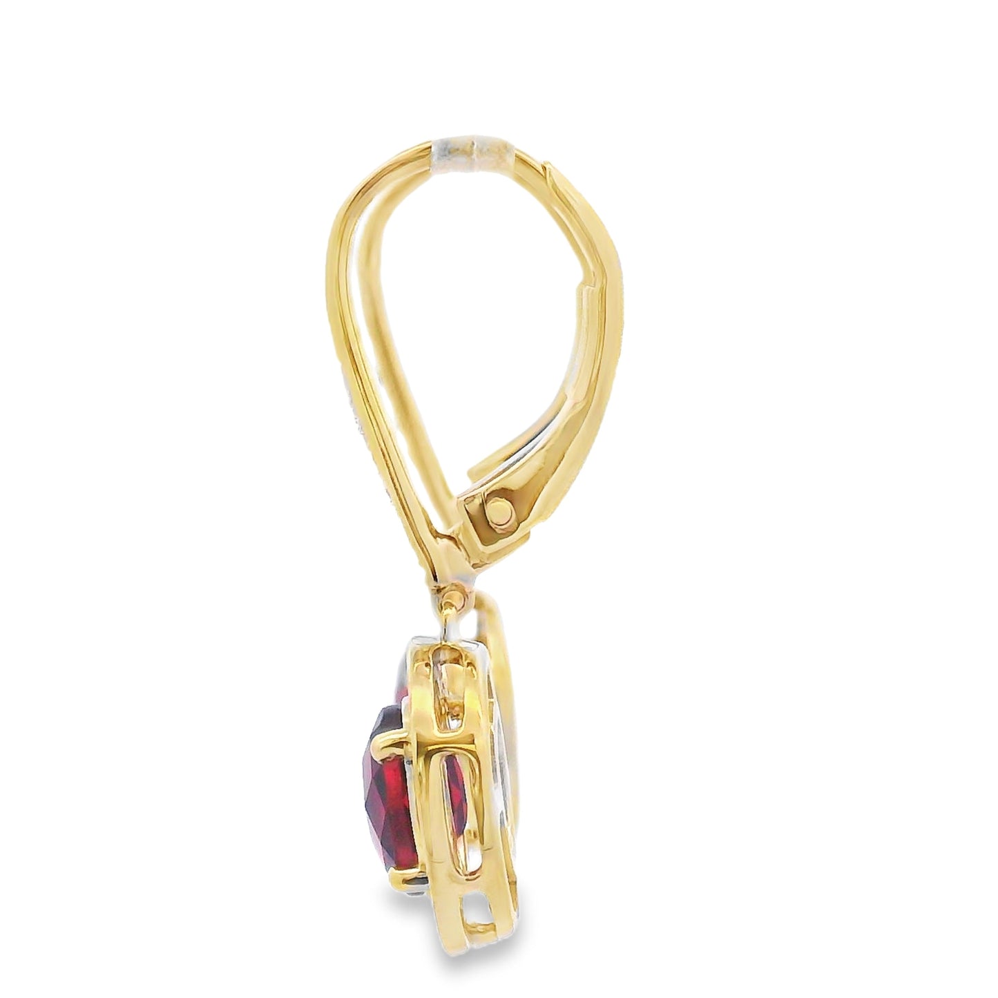 1.41ct Garnet Diamond Dangle Earrings 10KT Yellow Gold Bids.com