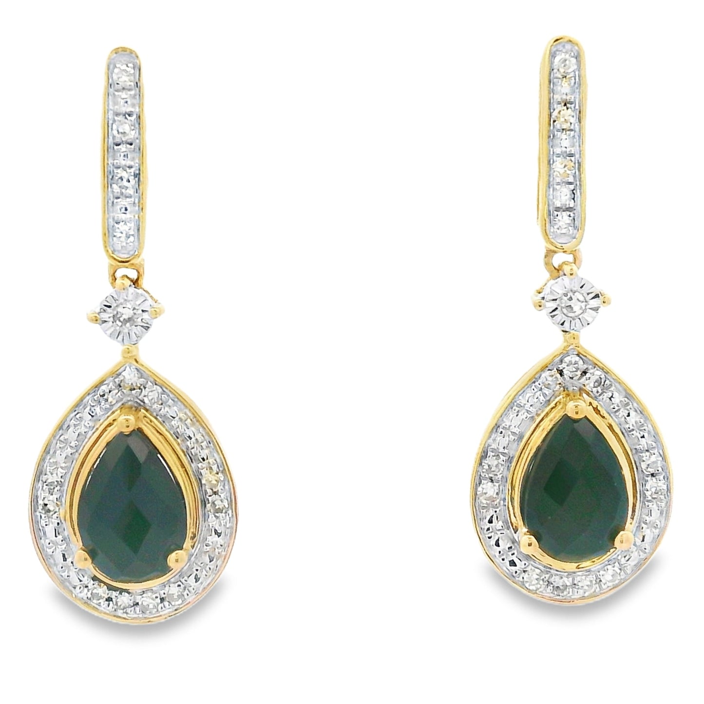 .84ct Onyx Diamond Dangle Earrings 10KT Yellow Gold Bids.com