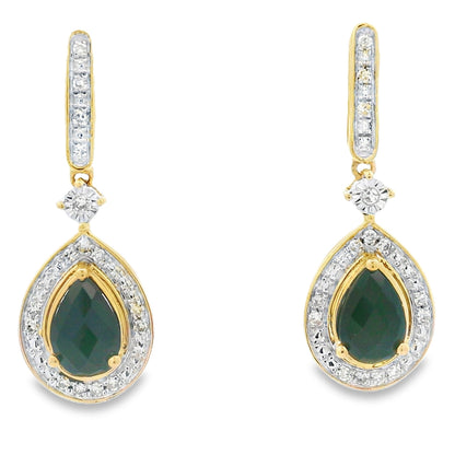.84ct Onyx Diamond Dangle Earrings 10KT Yellow Gold Bids.com