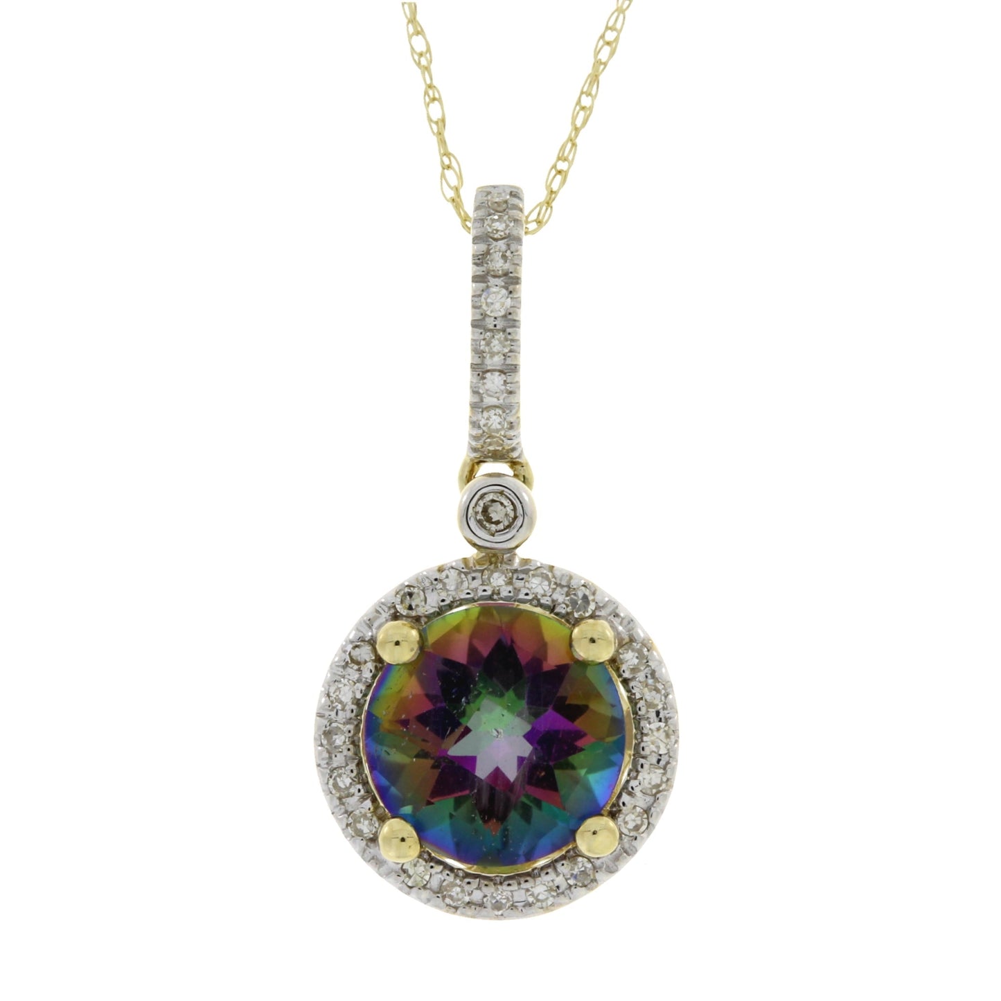 Mystic Fire Topaz Fashion Pendants 14KT Yellow Gold Bids.com