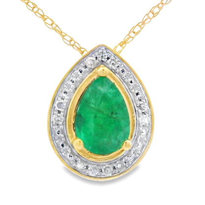 .41ct Emerald Diamond Fashion Pendants 10KT Yellow Gold Bids.com