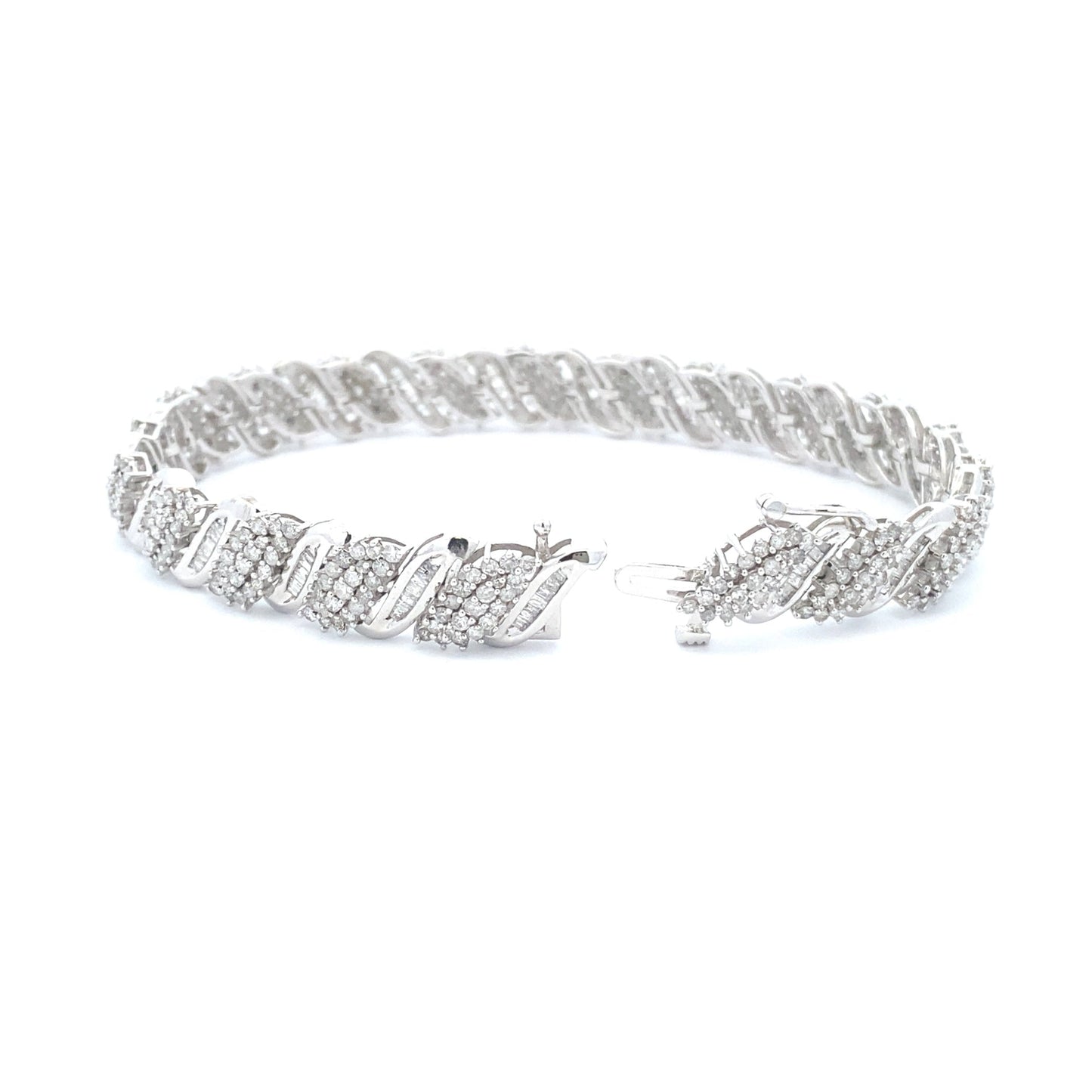Genuine 5.00ct Diamond Tennis Bracelet 10KT White Gold Bids.com