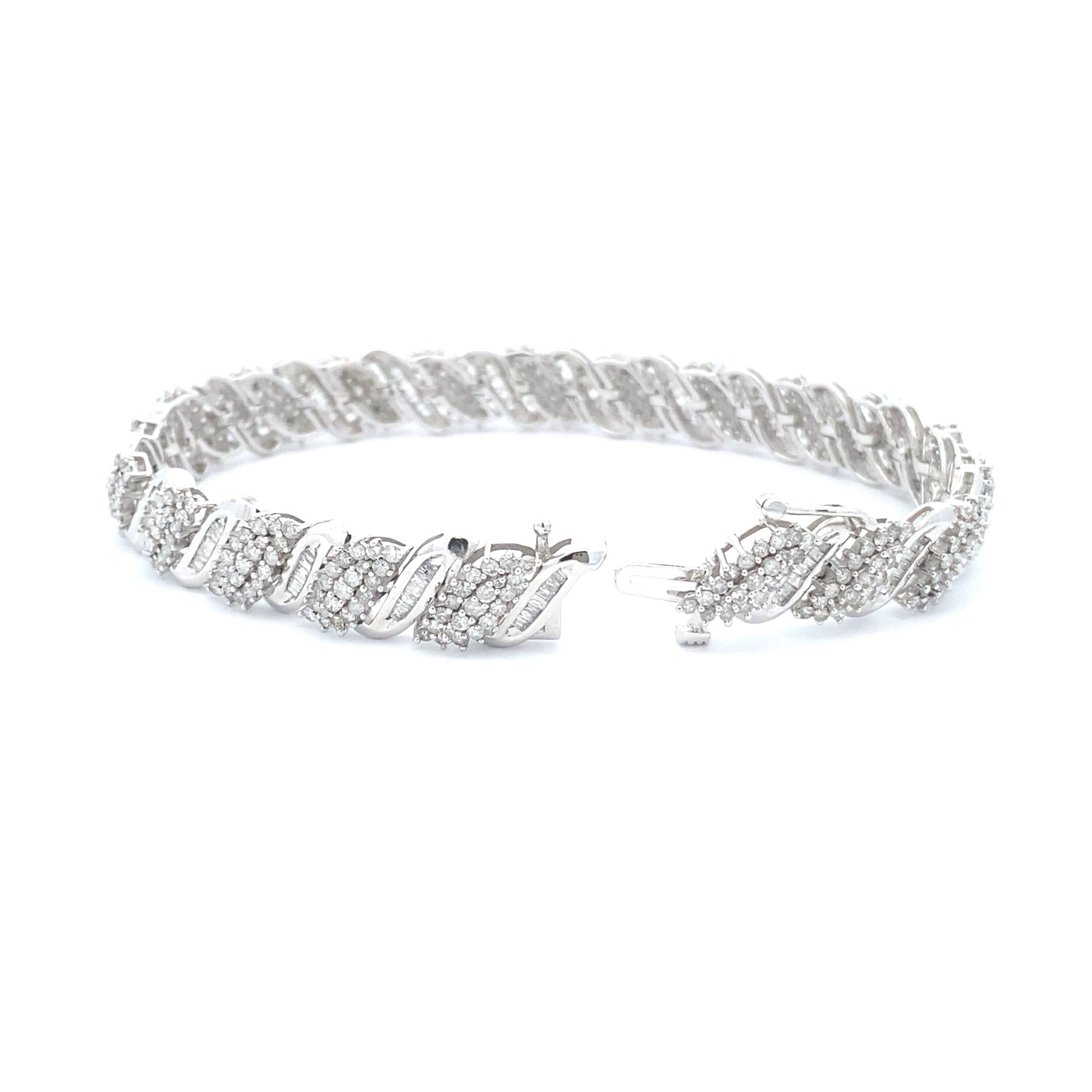 Genuine 5.00ct Diamond Tennis Bracelet 10KT White Gold Bids.com