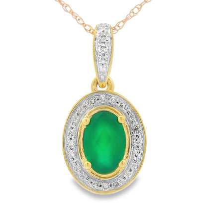 Chalcedony Diamond Fashion Pendants 10KT Yellow Gold Bids.com
