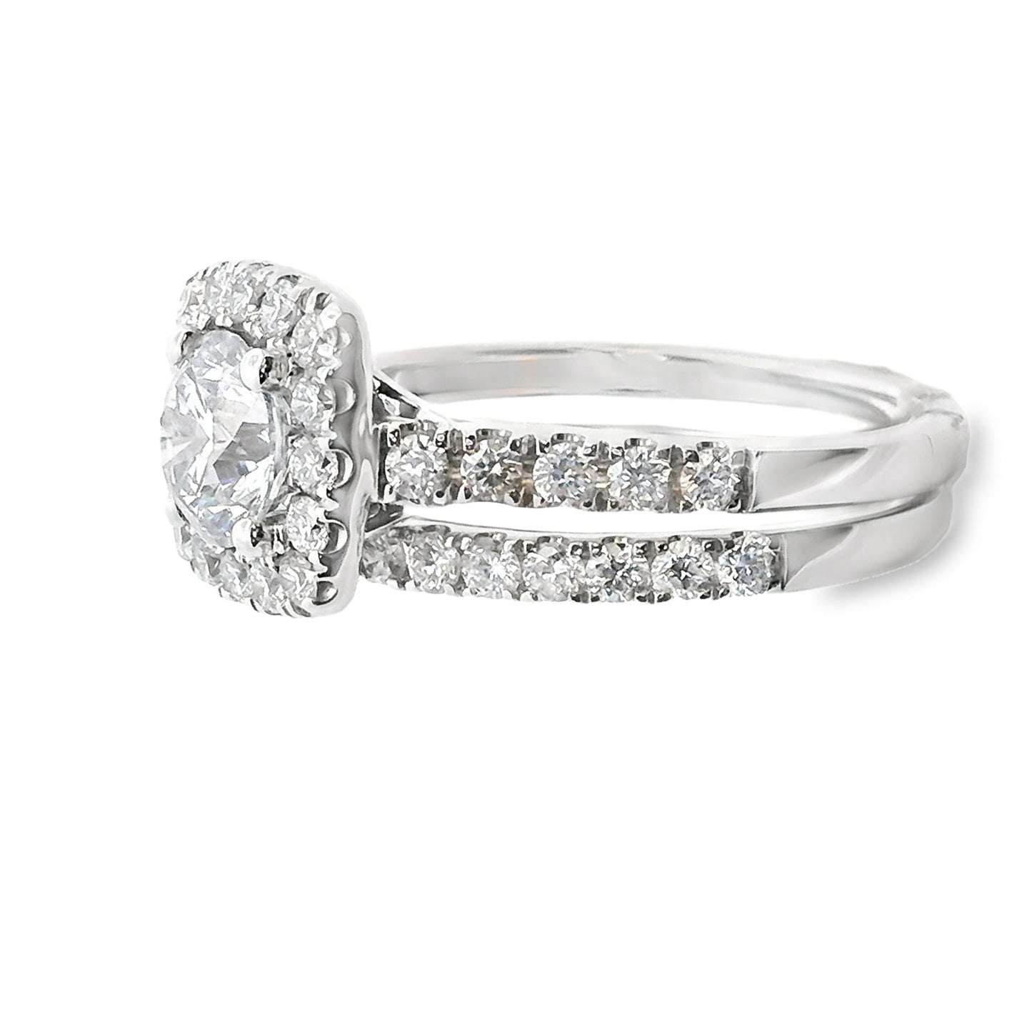Lab Grown Diamond Engagement Ring Set 10KT White Gold Bids.com