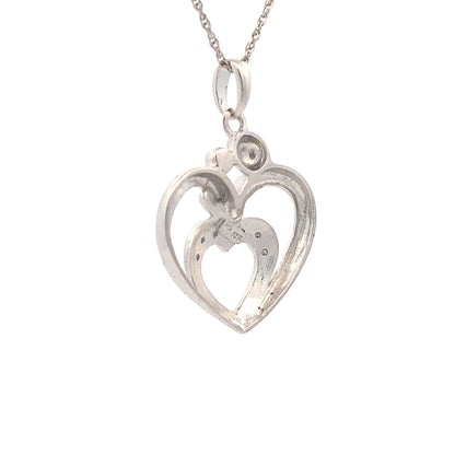 .10ct Diamond Heart Love Pendant Sterling Silver Bids.com