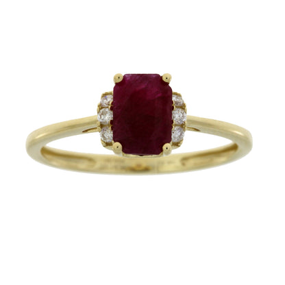 Natural 1.38ct Ruby Diamond Ring 14KT Yellow Gold Bids.com