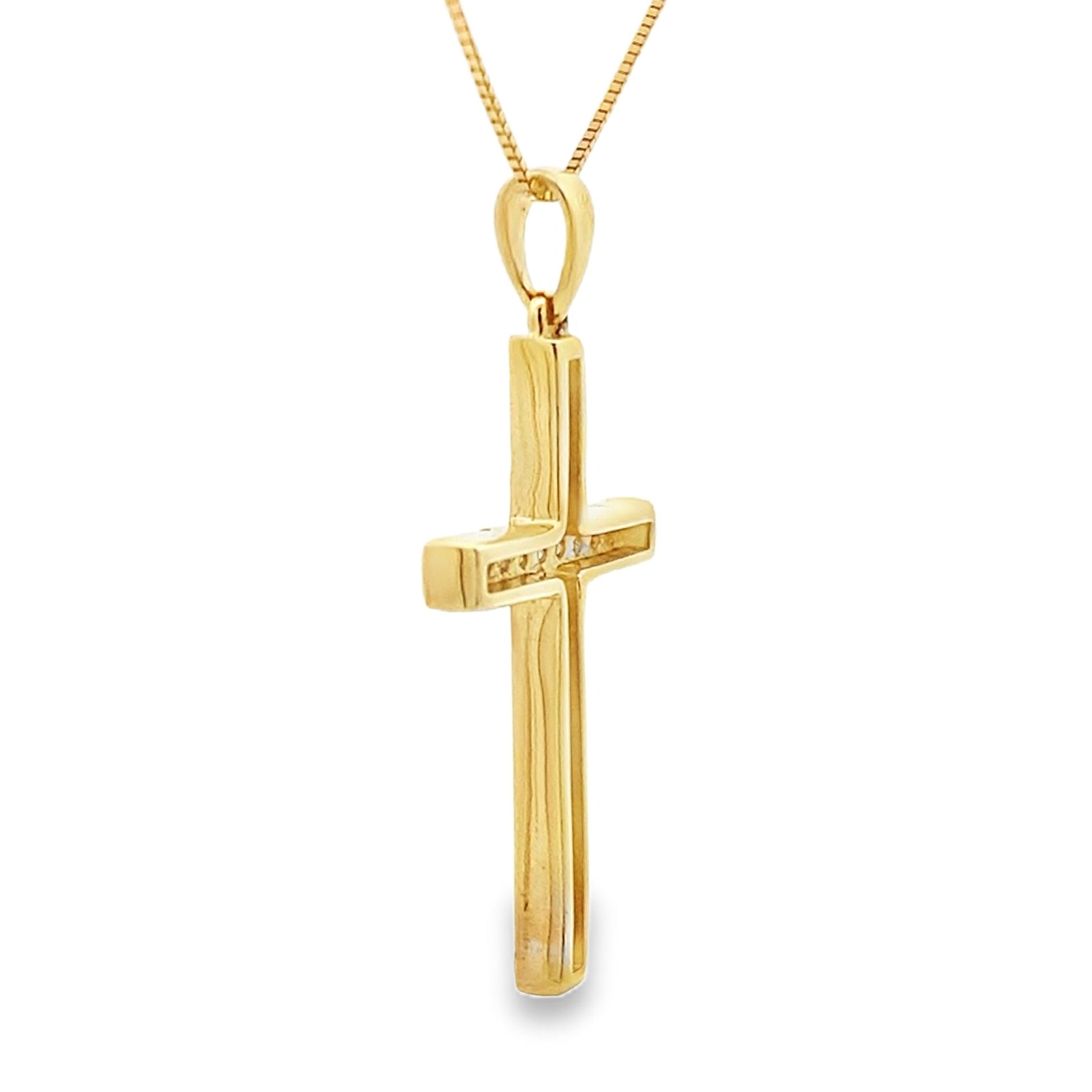 .22ct Diamond Cross Religious Pendant 14KT Yellow Gold Bids.com