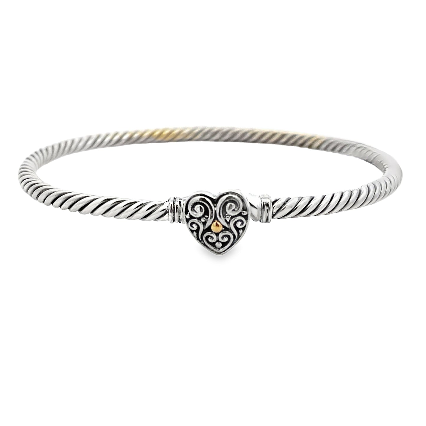 Bangle Bracelet Sterling Silver 18KT Gold Bids.com