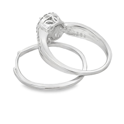 .25ct Diamond Engagement Ring Set Sterling Silver Bids.com