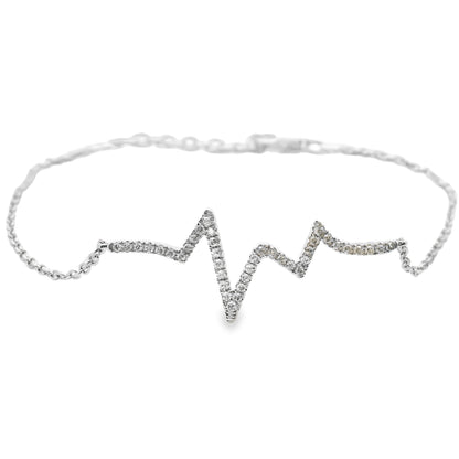 Natural .10ct Diamond Bracelet 14KT White Gold Bids.com