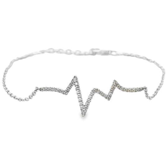 Natural .10ct Diamond Bracelet 14KT White Gold Bids.com