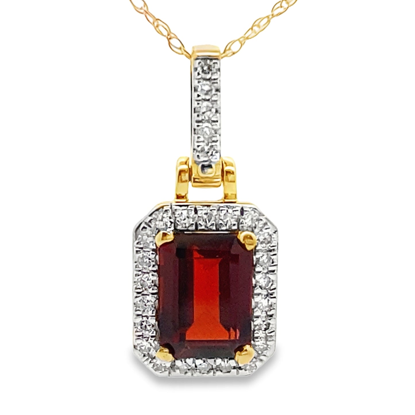1.31ct Garnet Diamond Fashion Pendants 10KT Yellow Gold Bids.com