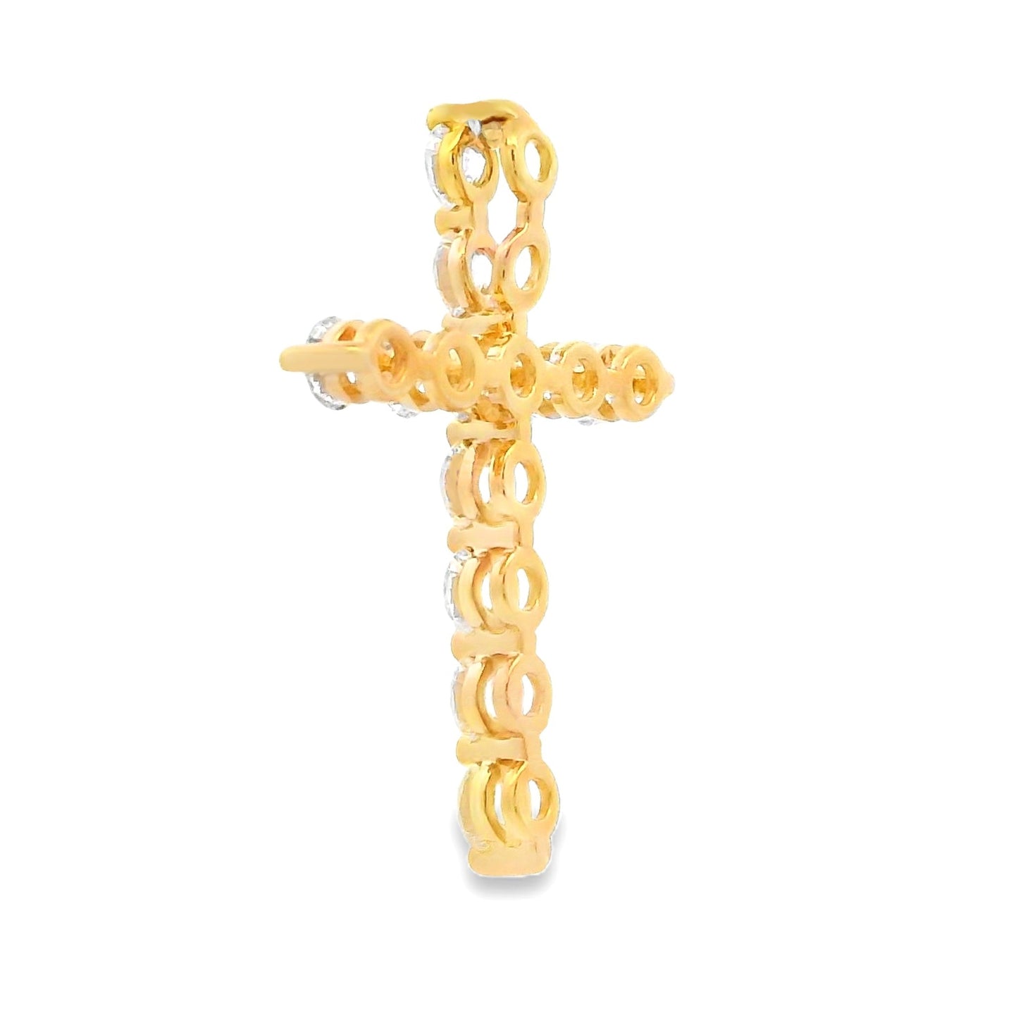 Natural .83ct Cross Religious Pendant 14KT Yellow Gold Bids.com