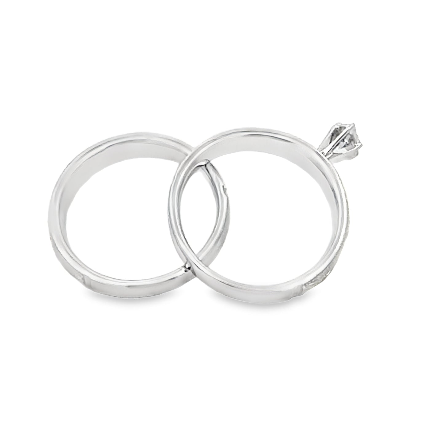 Diamond Engagement Ring Set Sterling Silver 14KT Gold Bids.com