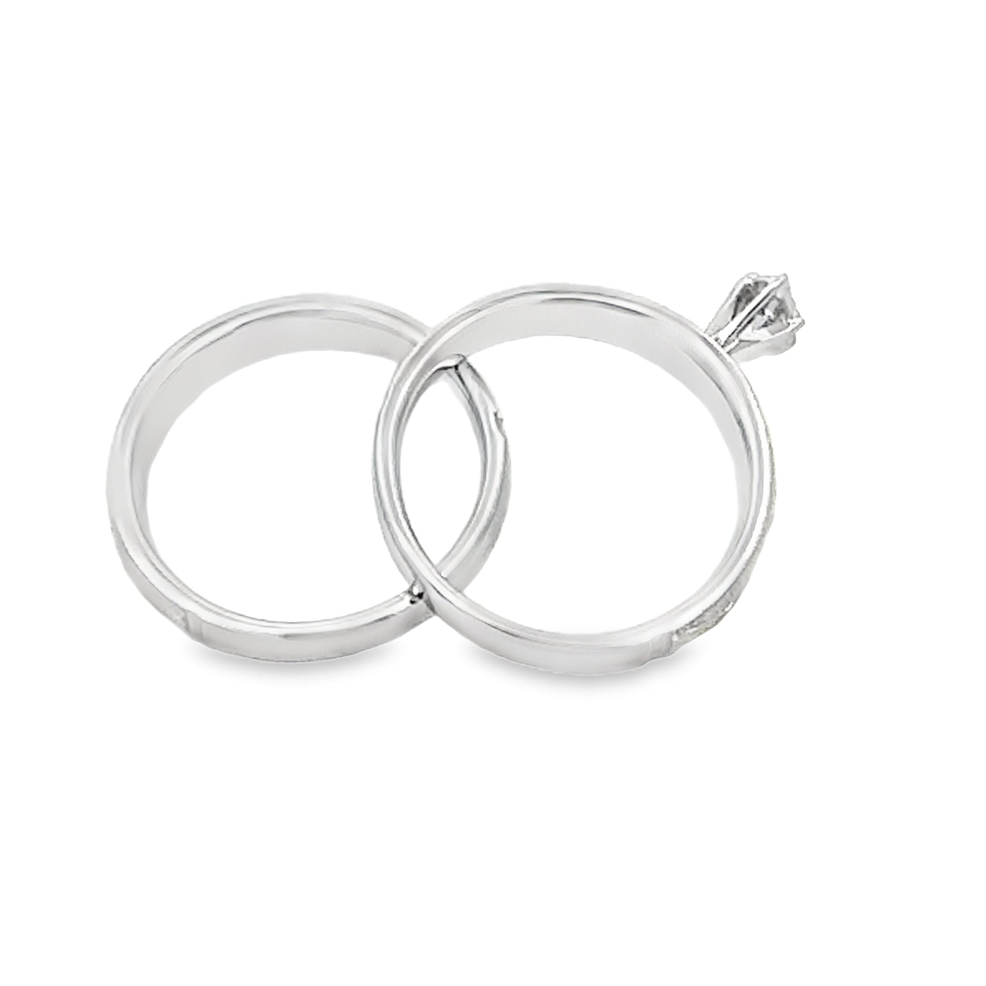 Diamond Engagement Ring Set Sterling Silver 14KT Gold Bids.com