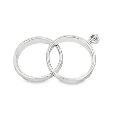 Diamond Engagement Ring Set Sterling Silver 14KT Gold Bids.com