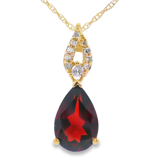 1.38ct Garnet Diamond Fashion Pendants 10KT Yellow Gold Bids.com