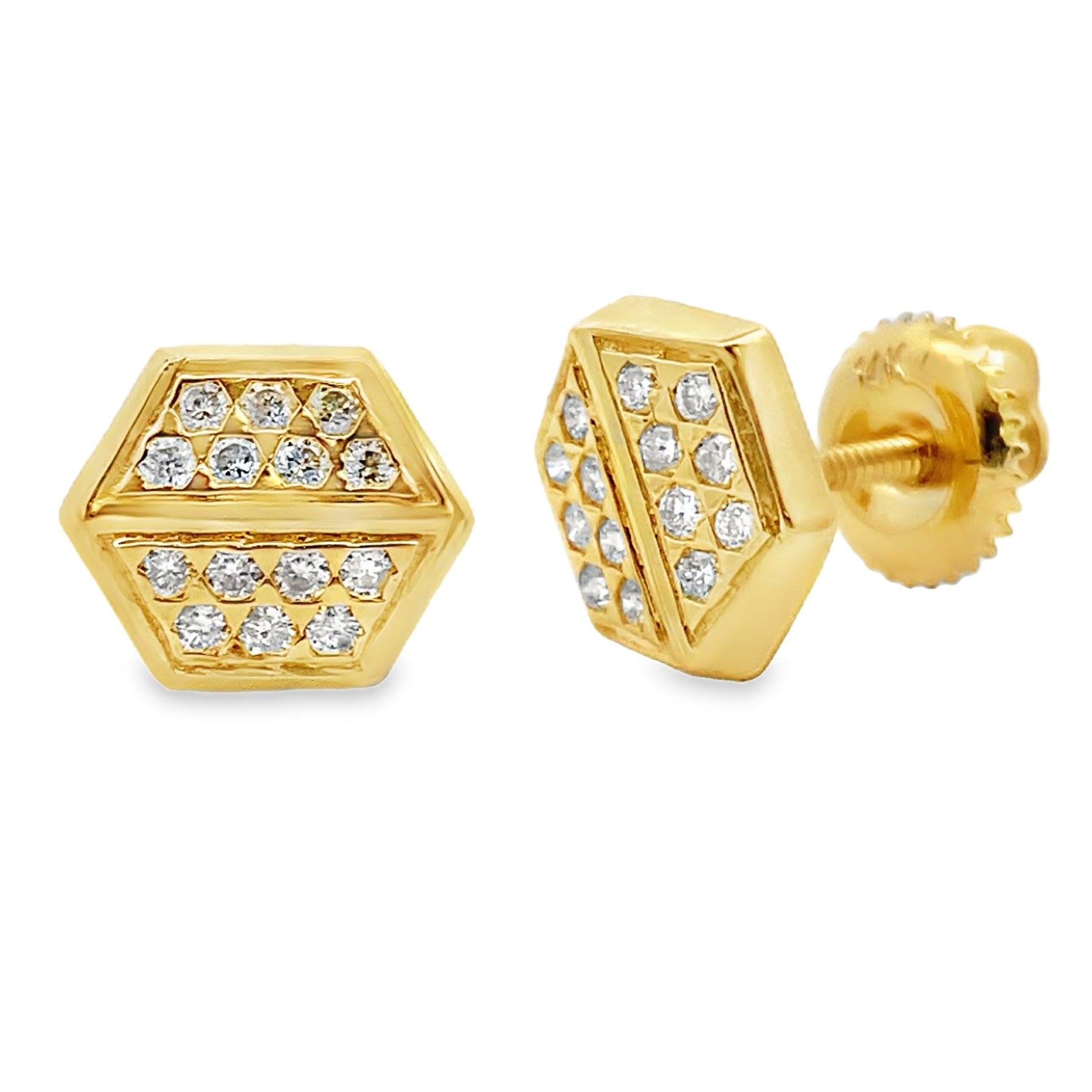 Natural .26ct Diamond Earrings 14KT Yellow Gold Bids.com