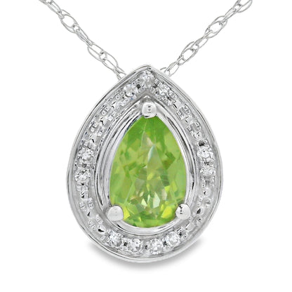 .47ct Peridot Diamond Fashion Pendants 10KT White Gold Bids.com