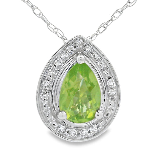 .47ct Peridot Diamond Fashion Pendants 10KT White Gold Bids.com