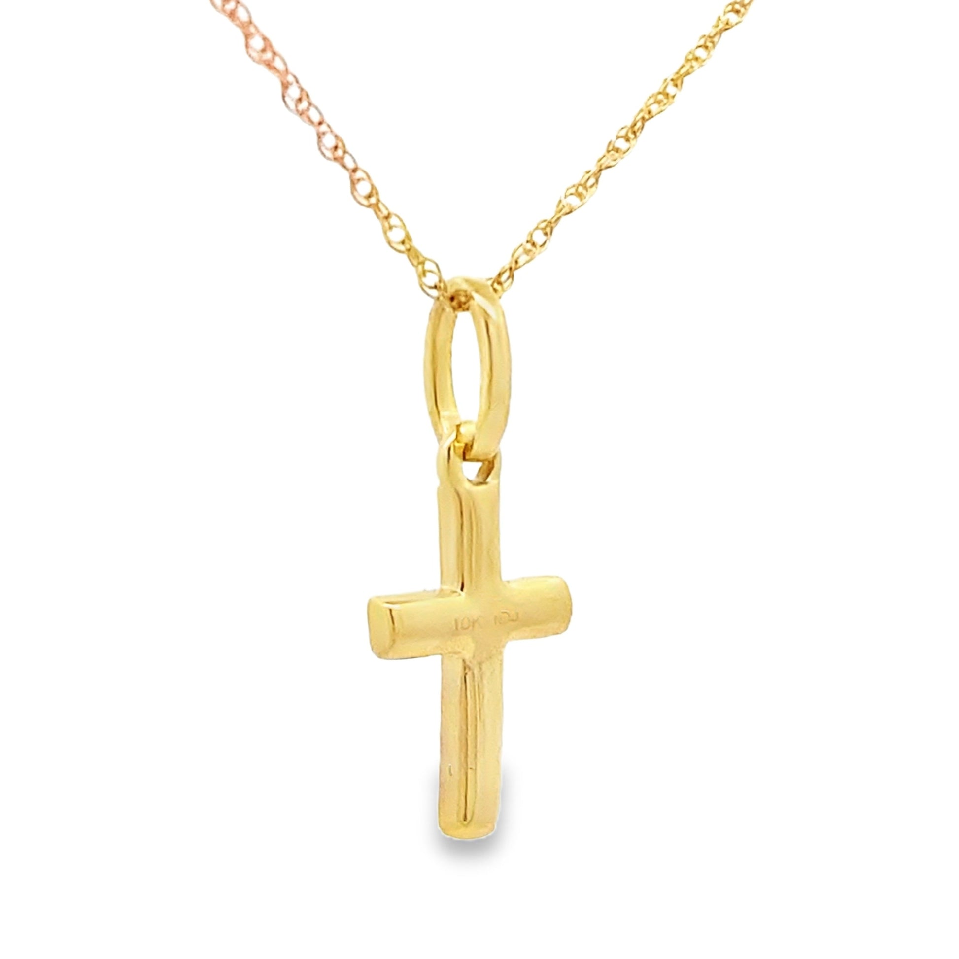 .04ct Diamond Cross Religious Pendant 10KT Yellow Gold Bids.com