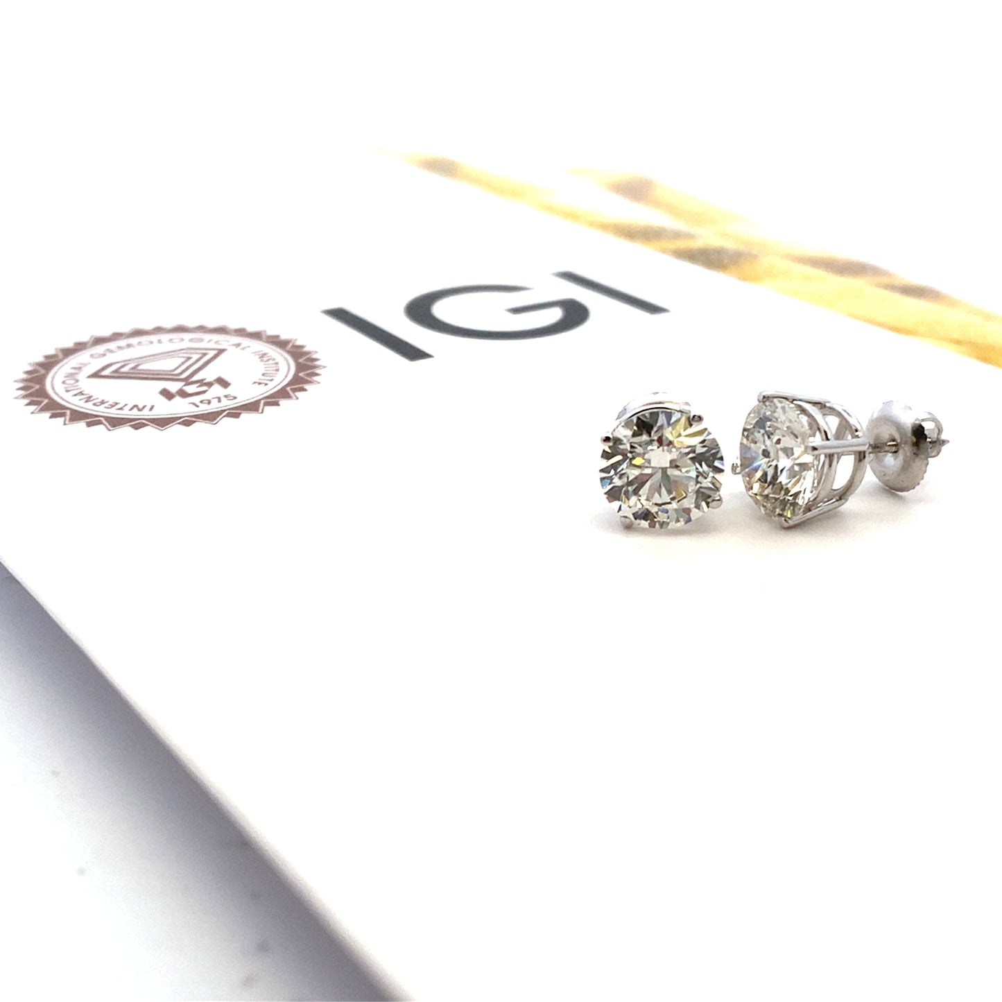 4.40ct Lab Grown Diamond Stud Earrings 14KT White Gold Bids.com