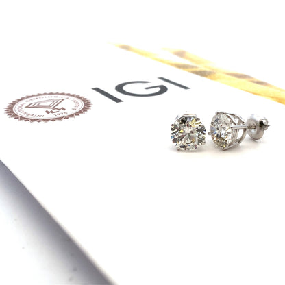 4.40ct Lab Grown Diamond Stud Earrings 14KT White Gold Bids.com