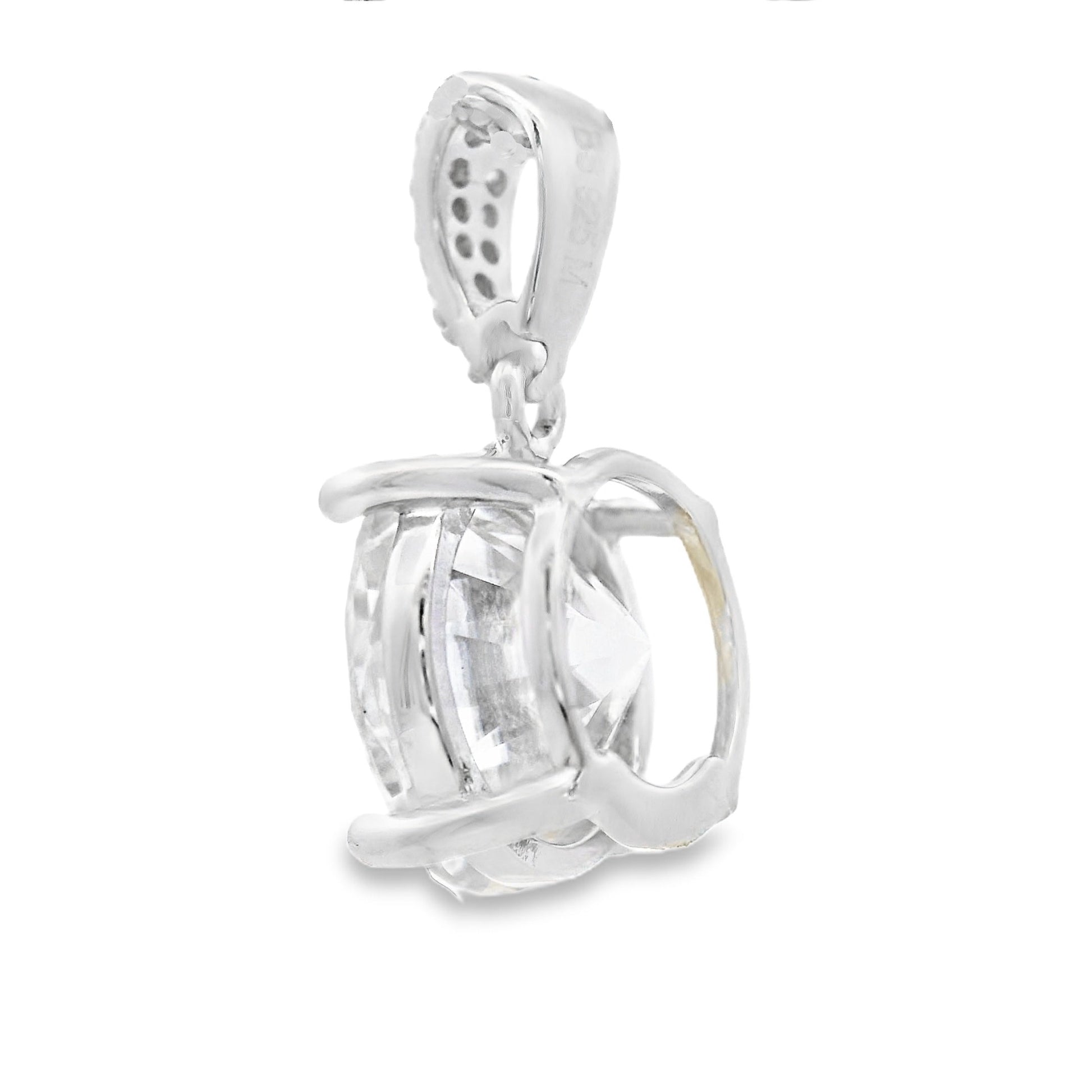 Genuine 4.00ct Moissanite Pendant Sterling Silver Bids.com