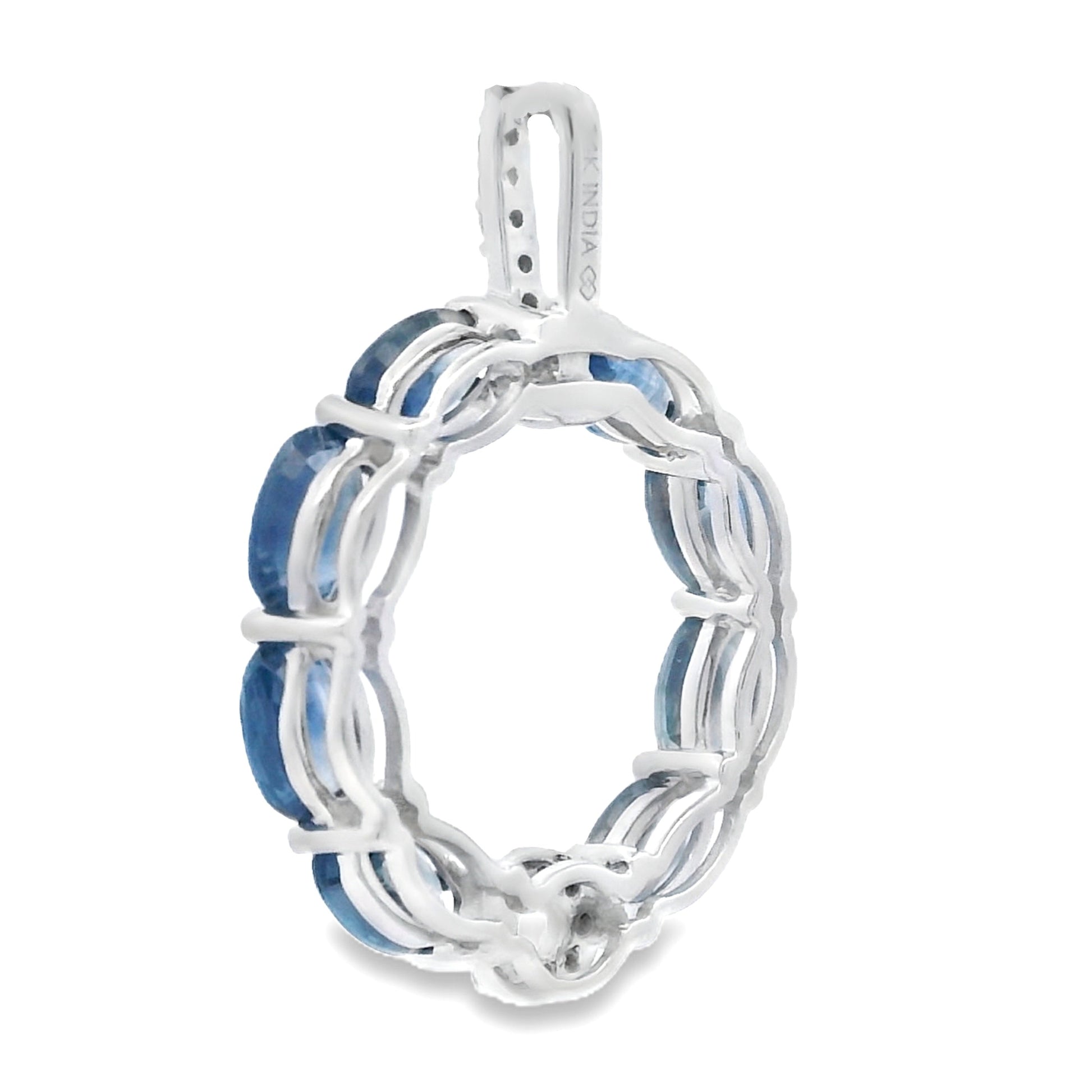 Sapphire Diamond Fashion Pendants 14KT White Gold Bids.com
