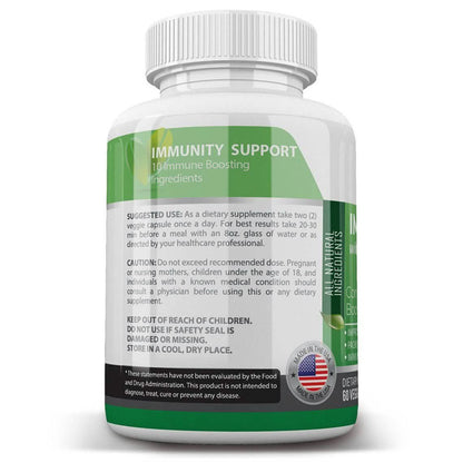 Immune Support Supplement with Elderberry, Vitamin C, Echinacea, Zinc, Garlic, Turmeric 1600mg NON GMO, GMP DailySale