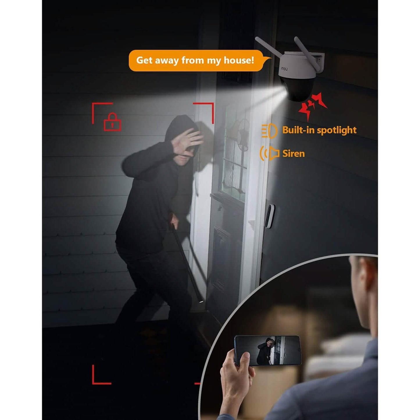 Imou Security Camera Outdoor with Floodlight and Sound Alarm  (Refurbished) DailySale