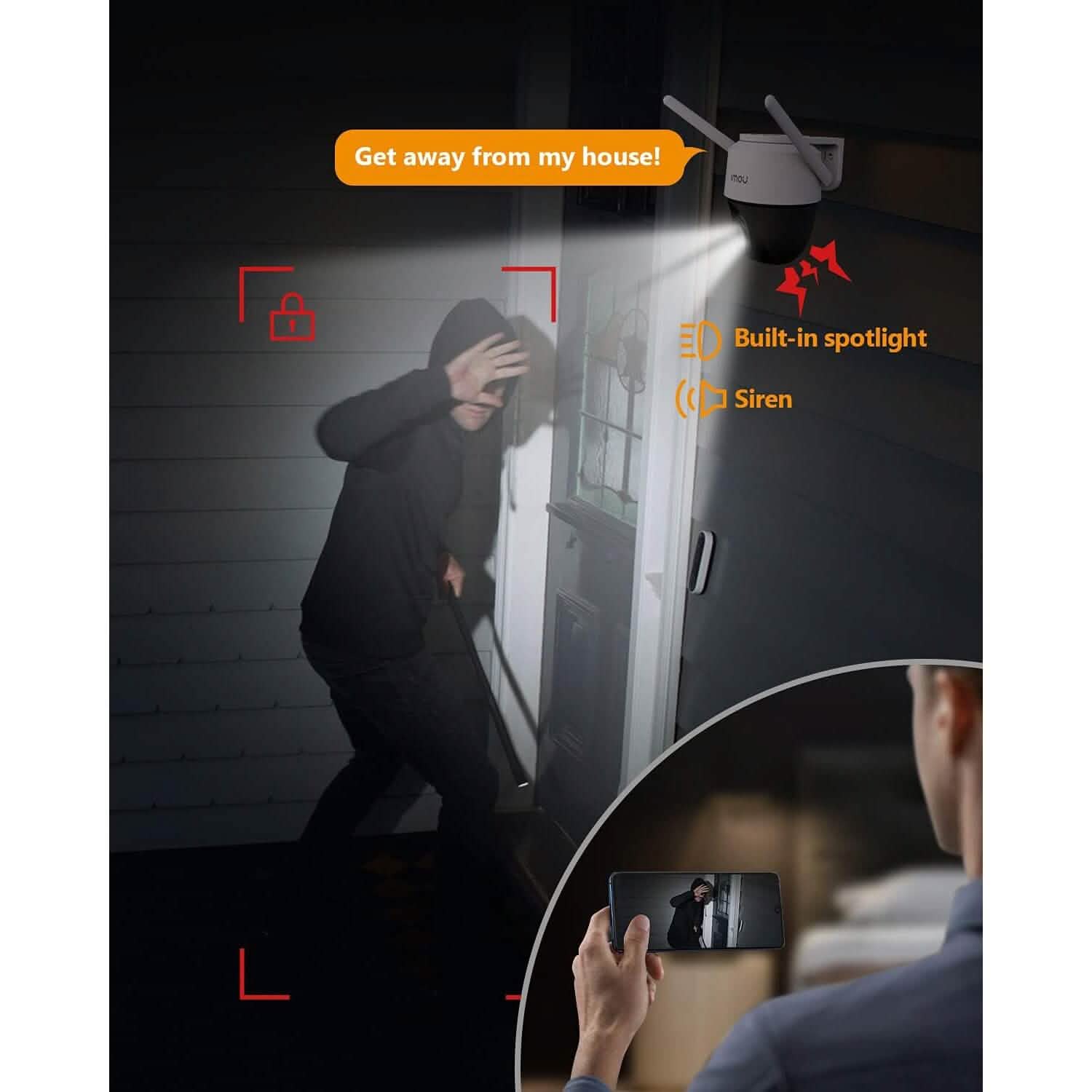 Imou Security Camera Outdoor with Floodlight and Sound Alarm  (Refurbished) DailySale