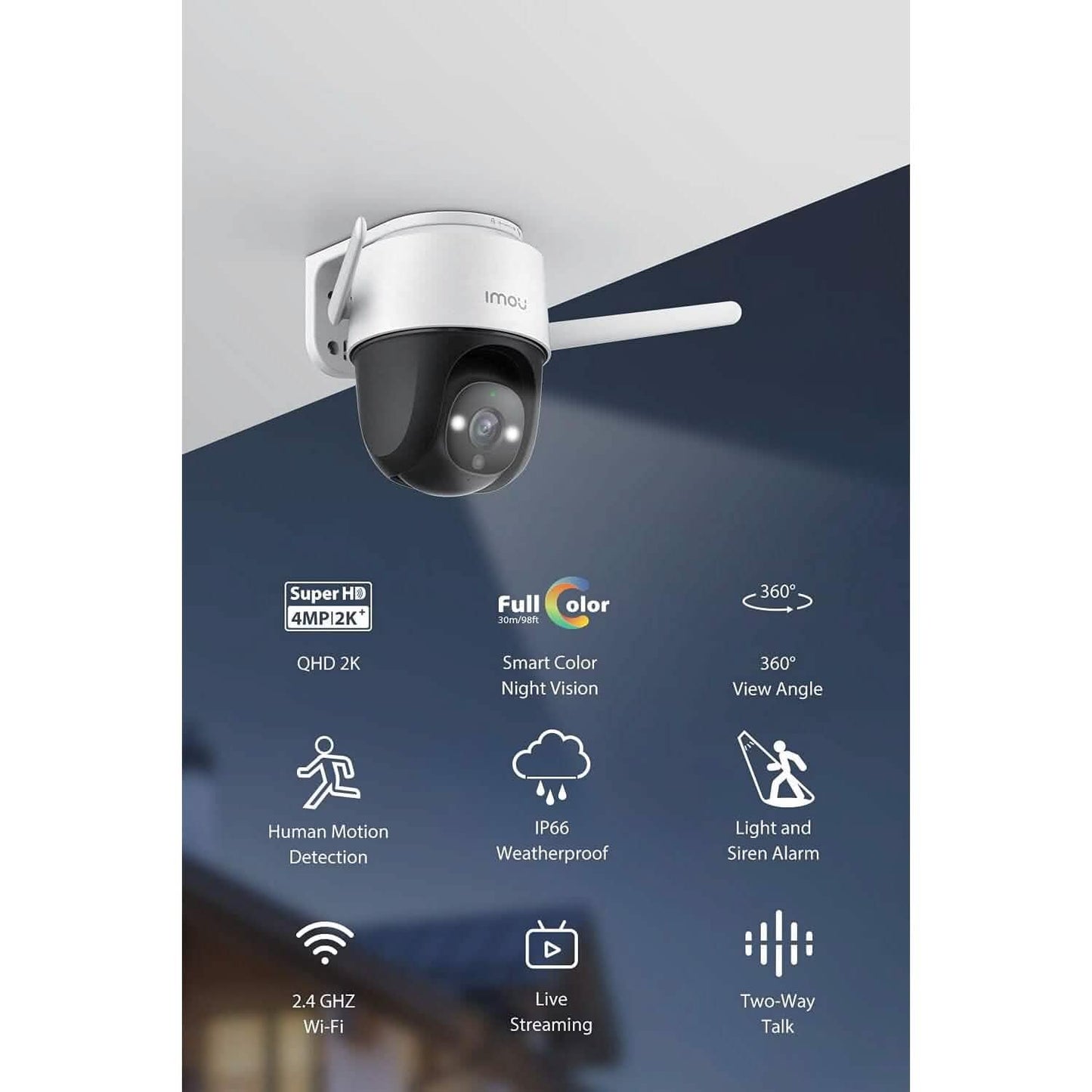 Imou Security Camera Outdoor with Floodlight and Sound Alarm  (Refurbished) DailySale
