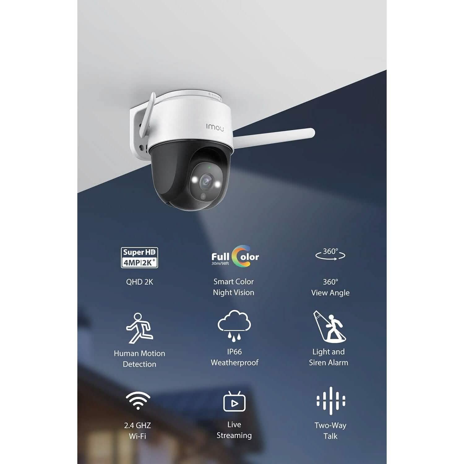 Imou Security Camera Outdoor with Floodlight and Sound Alarm  (Refurbished) DailySale
