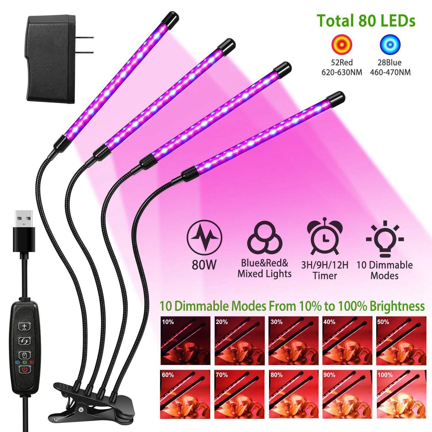 iMounTEK 80W 80 LEDs Plant Lights DailySale