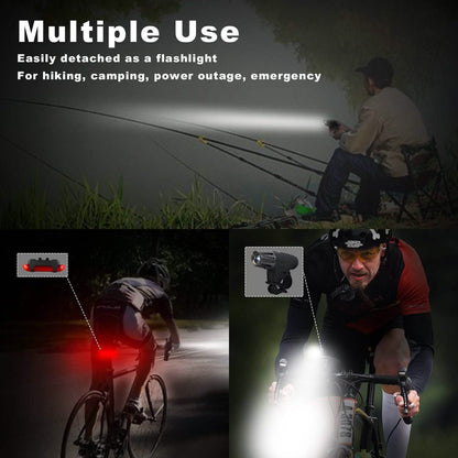 iMounTEK Bike Front Flashlight IPX4 Water-Resistant with Tail Warning/Safety LED Lamp DailySale