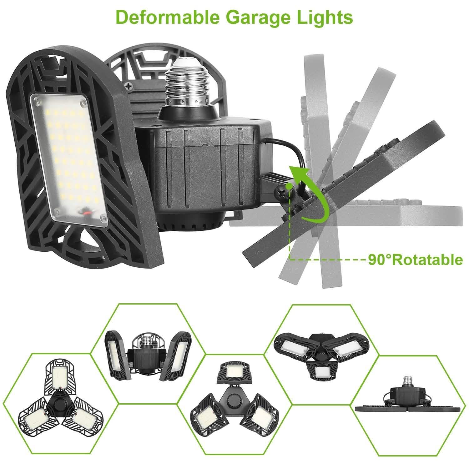 iMounTEK E26 /E27 80W 7000LM 6500K LED Garage Ceiling Light DailySale