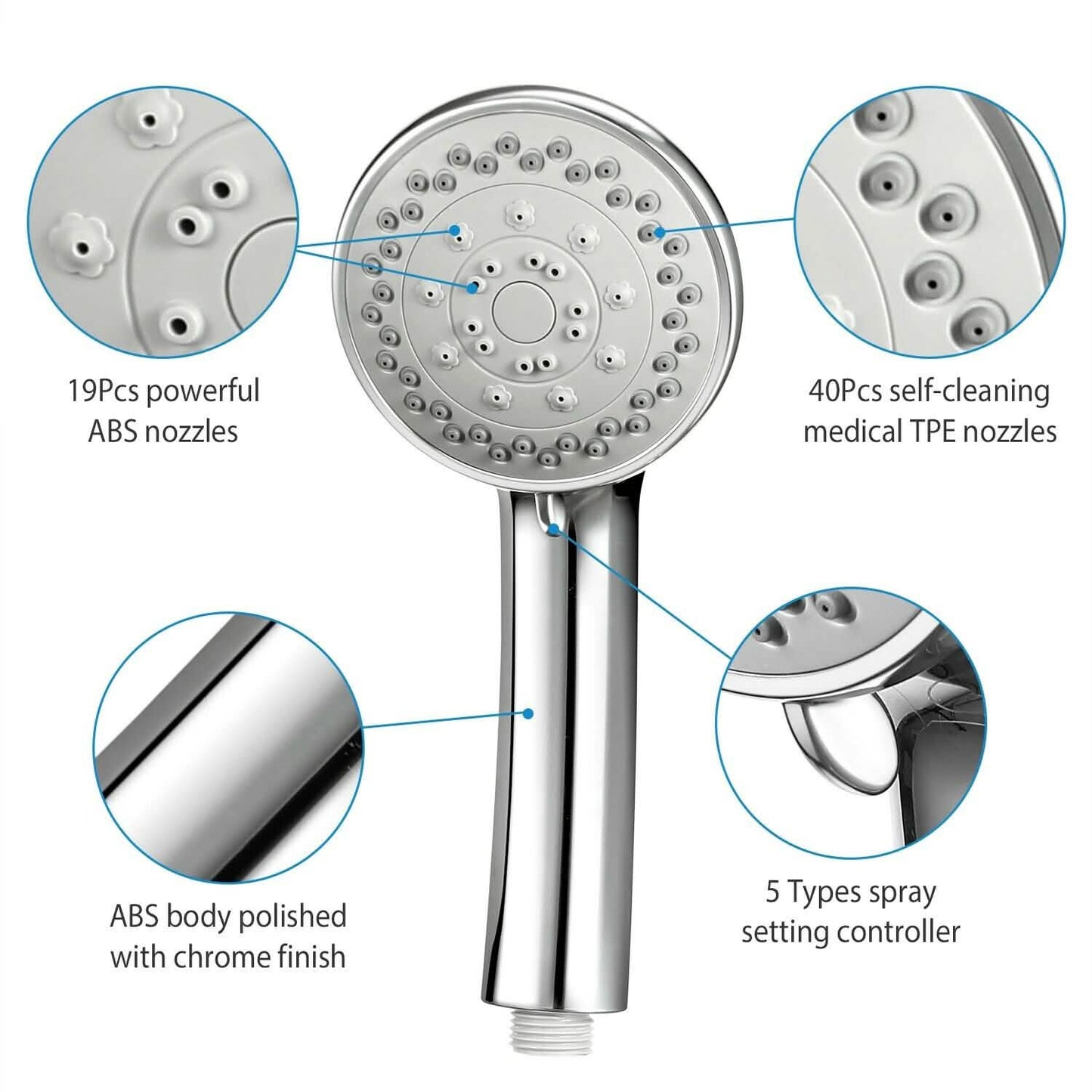 iMountek Handheld Stainless Shower Hand DailySale