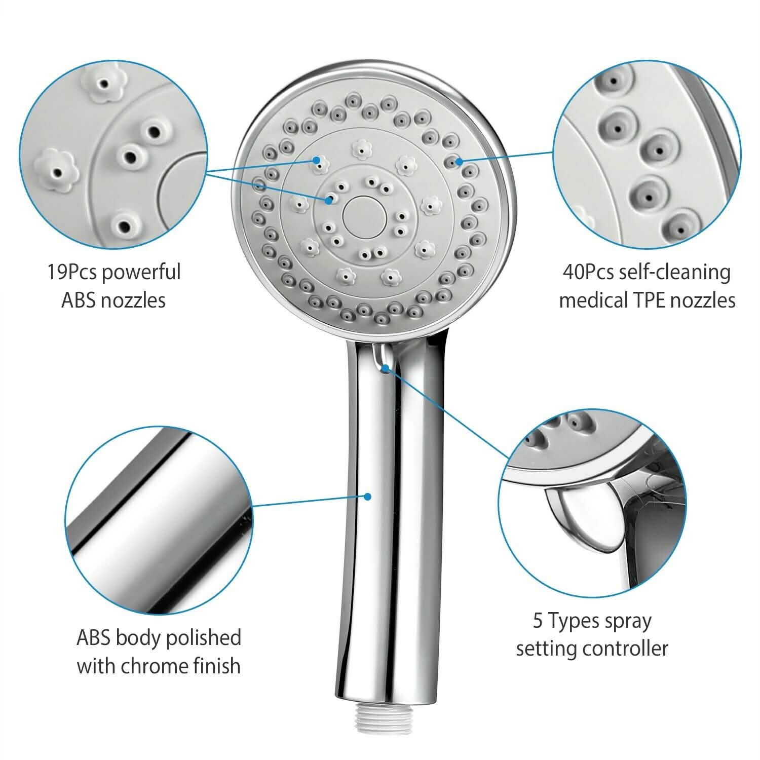 iMountek Handheld Stainless Shower Hand DailySale