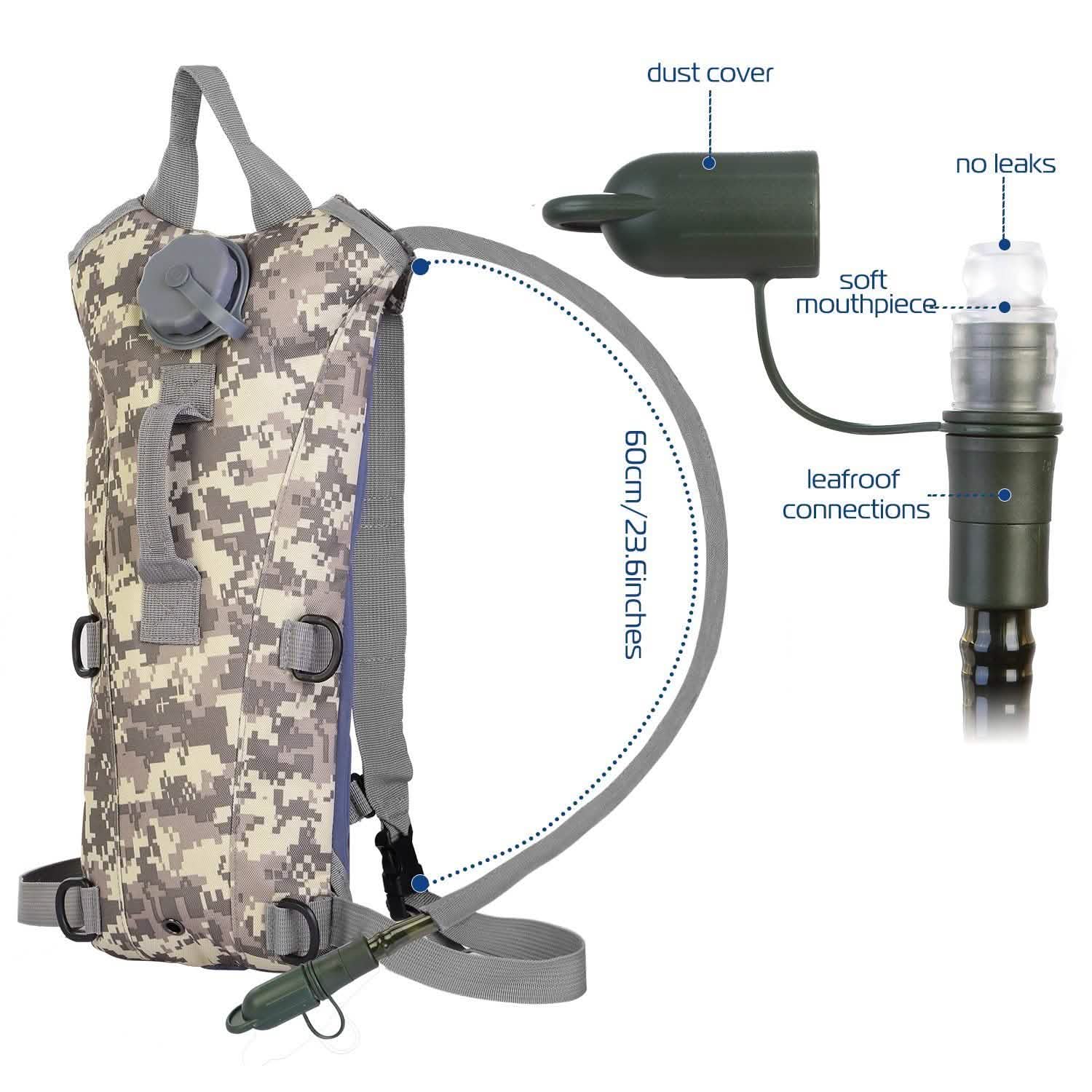 iMountek Tactical Hydration Pack 3L Water Bladder DailySale