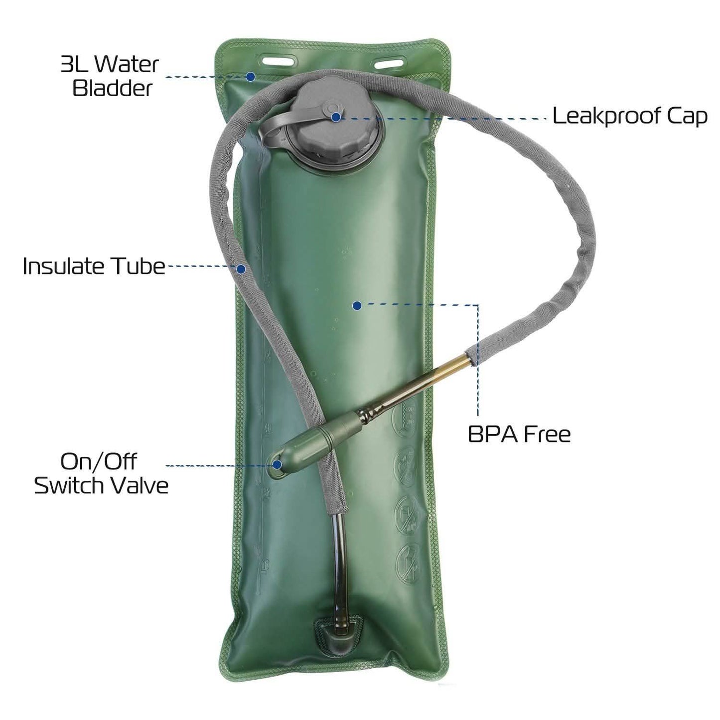 iMountek Tactical Hydration Pack 3L Water Bladder DailySale