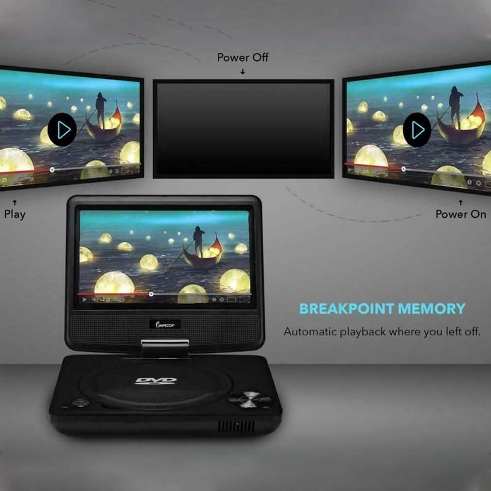 Impecca DVP-772K 7-inch Swivel Screen DVD Player DailySale
